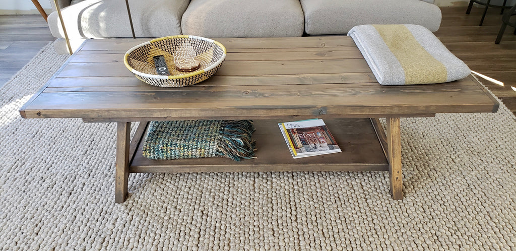 Olivia Rustic Modern Wood Coffee Table | CUNA Furniture Makers