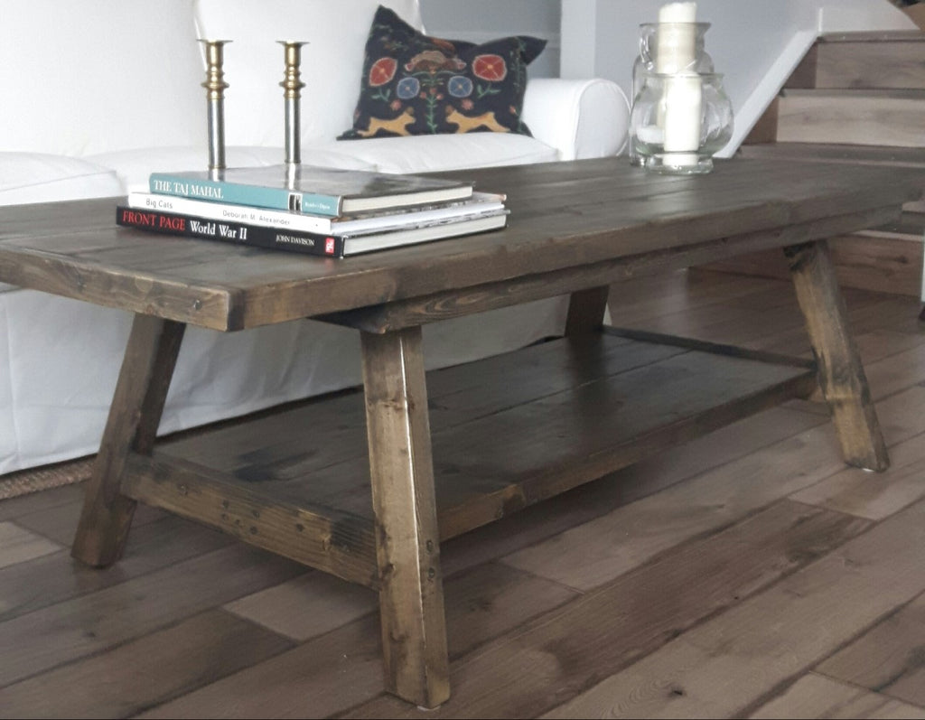 Olivia Rustic Modern Wood Coffee Table | CUNA Furniture Makers