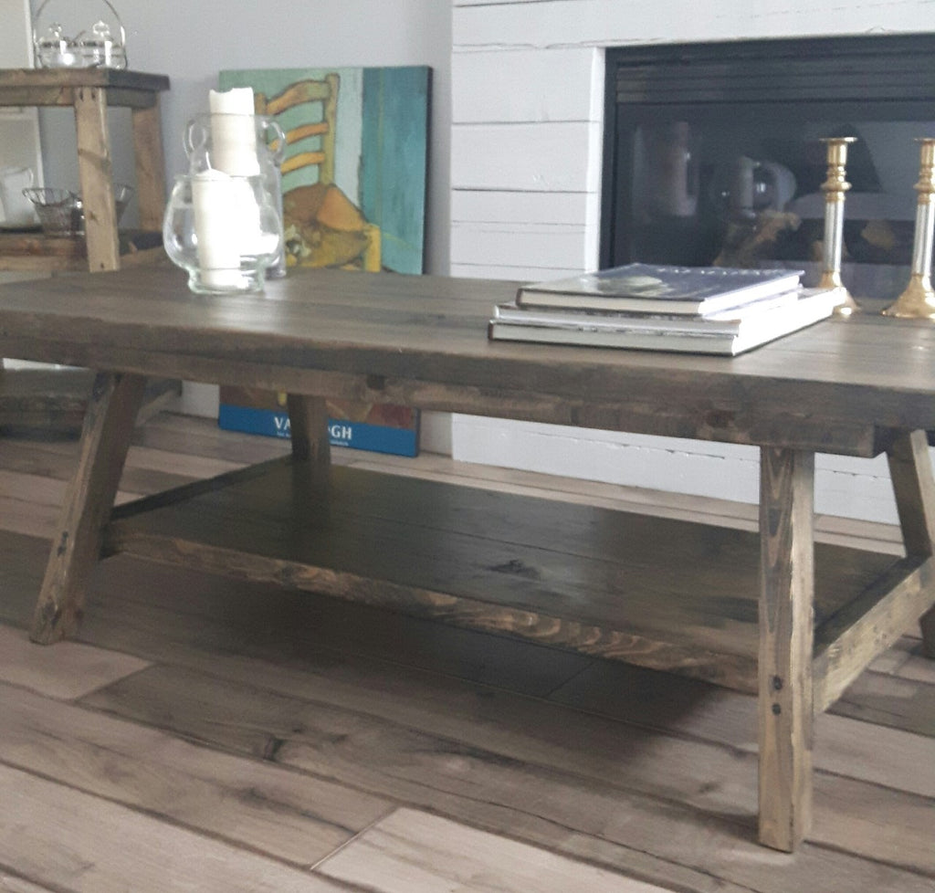 Olivia Rustic Modern Wood Coffee Table | CUNA Furniture Makers